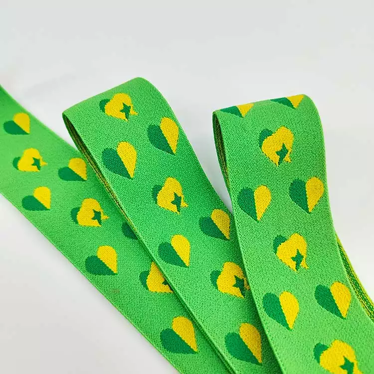 GEB147 Green Elastic Band, Jacquard Elastic Band, Elastic Webbing For Garments