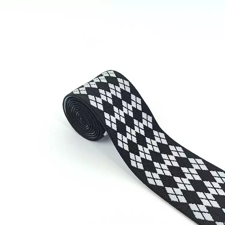 GEB227 Diamond Jacquard Elastic Band, 5 cm Elastic Band, Jacquard Elastic Webbing