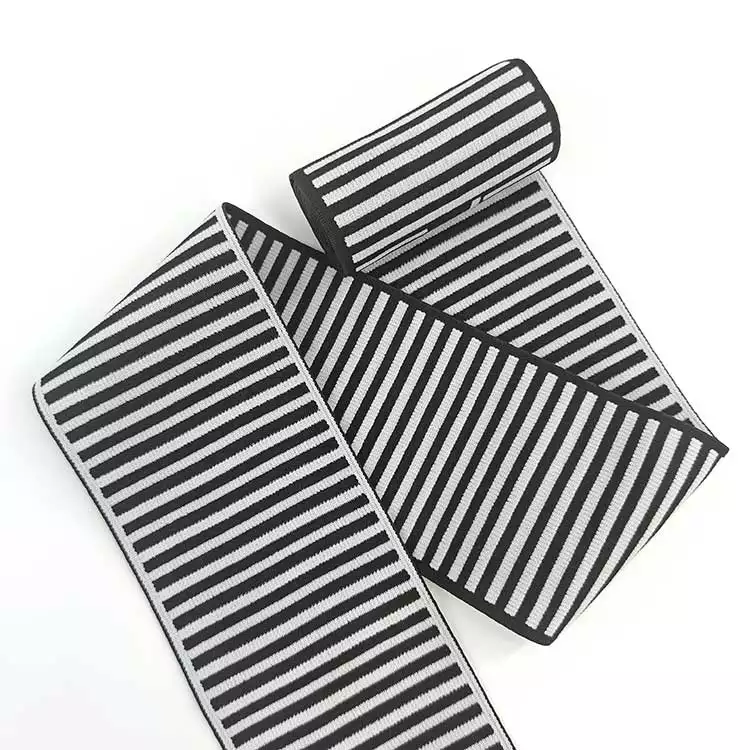 GEB080 Elastic Lace Band, Stripe Web Band, Elastic Band For Garments; Garments