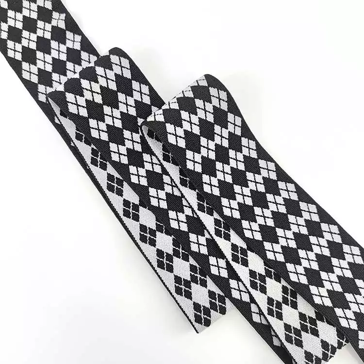 GEB227 Diamond Jacquard Elastic Band, 5 cm Elastic Band, Jacquard Elastic Webbing