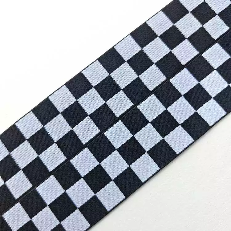 GEB187 Stock Elastic Tape, Hair Elastic Band, Check Elastic Tape; Men