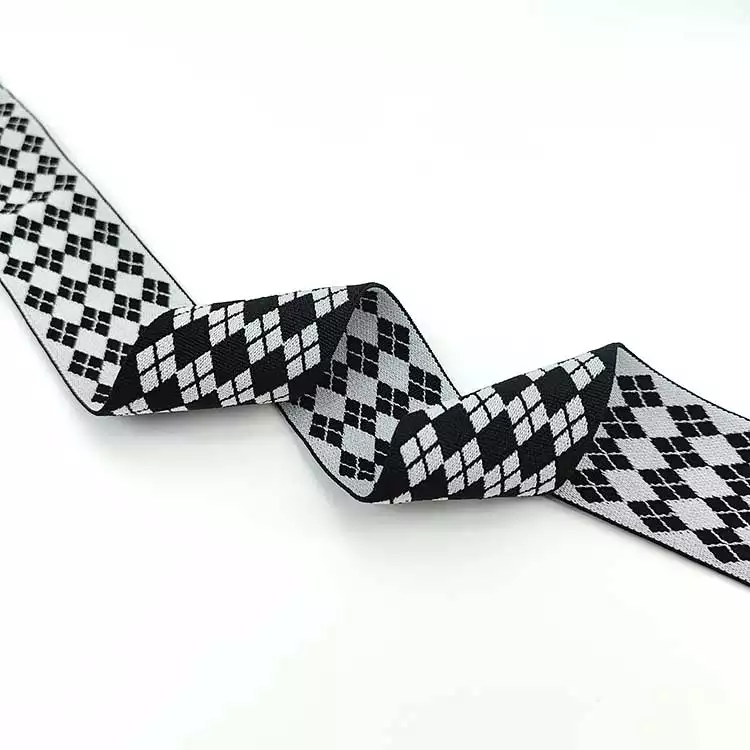 GEB227 Diamond Jacquard Elastic Band, 5 cm Elastic Band, Jacquard Elastic Webbing