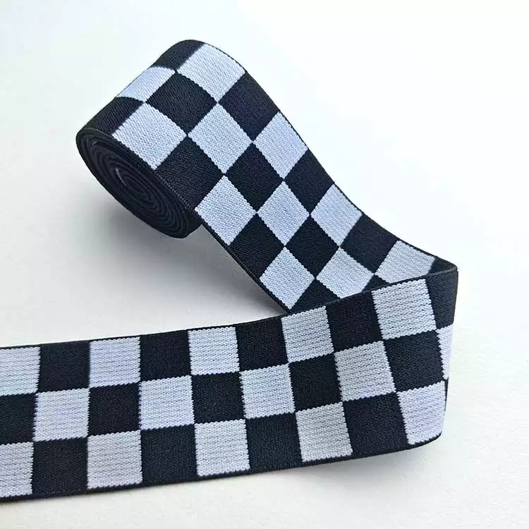 GEB187 Stock Elastic Tape, Hair Elastic Band, Check Elastic Tape; Men