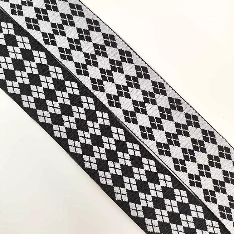 GEB227 Diamond Jacquard Elastic Band, 5 cm Elastic Band, Jacquard Elastic Webbing