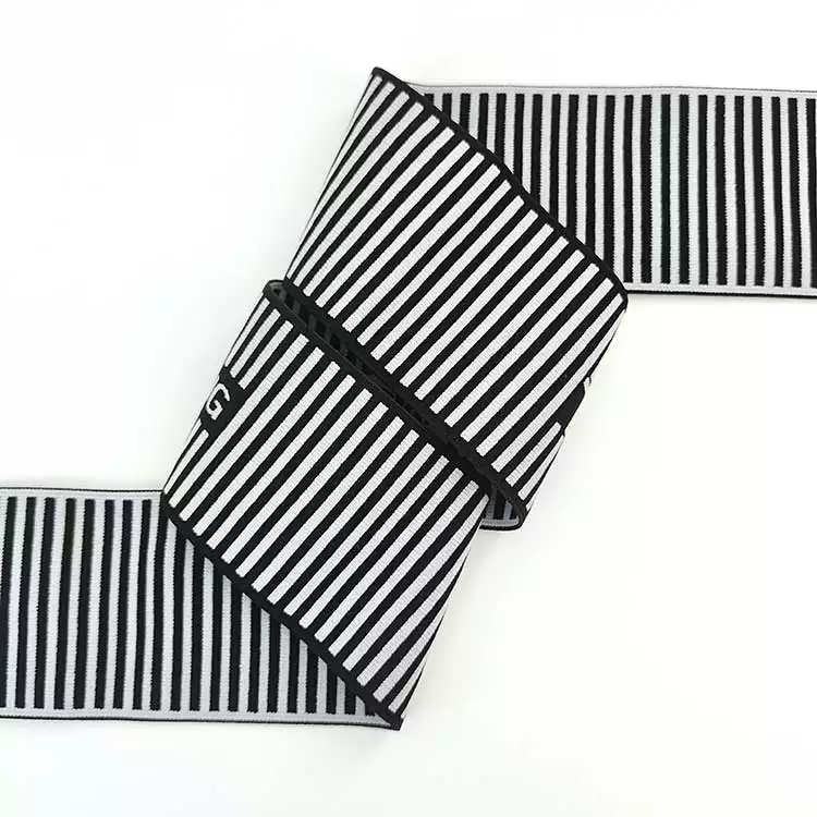 GEB080 Elastic Lace Band, Stripe Web Band, Elastic Band For Garments; Garments