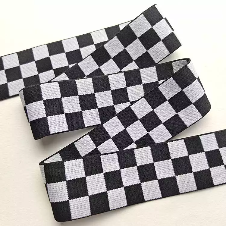 GEB187 Stock Elastic Tape, Hair Elastic Band, Check Elastic Tape; Men