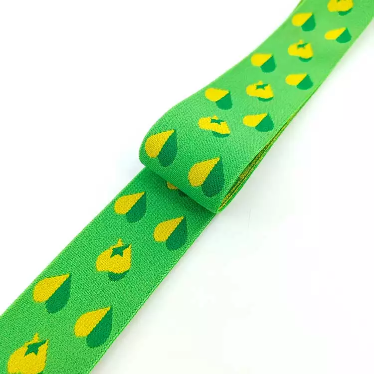 GEB147 Green Elastic Band, Jacquard Elastic Band, Elastic Webbing For Garments