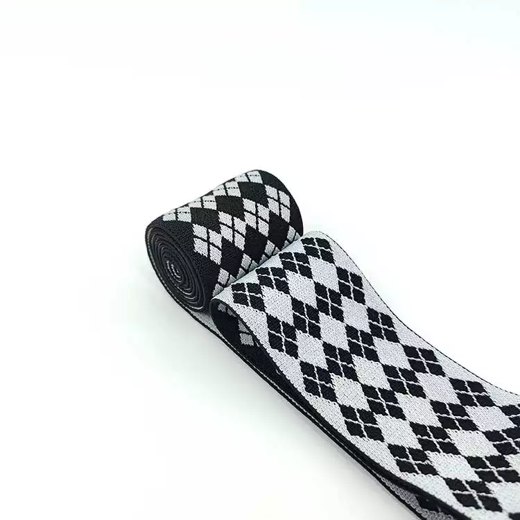 GEB227 Diamond Jacquard Elastic Band, 5 cm Elastic Band, Jacquard Elastic Webbing