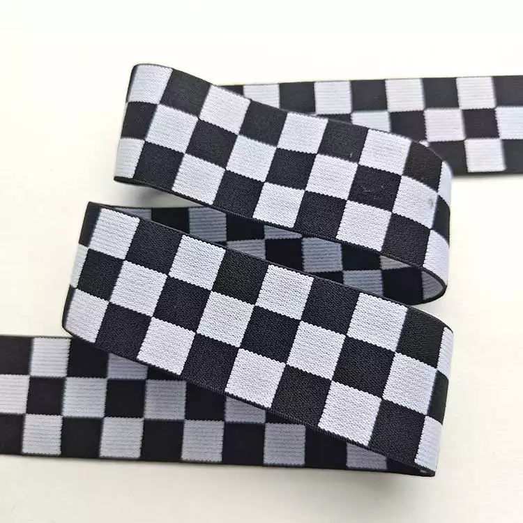GEB187 Stock Elastic Tape, Hair Elastic Band, Check Elastic Tape; Men
