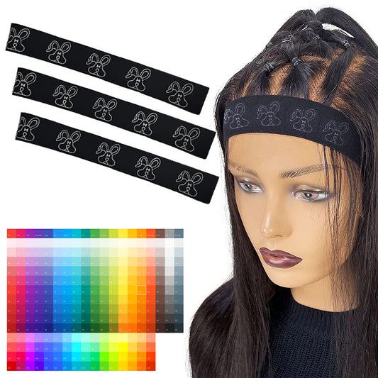 wholesale free sample manufacturer custom logo strong spandex embroidery design elastic melt human hair band for wigs