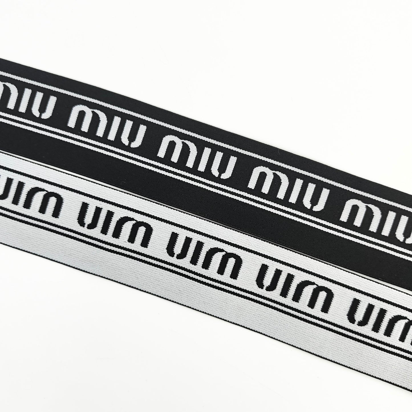 FZ-130 Black White Letters Jacquard Garments Elasitc Band