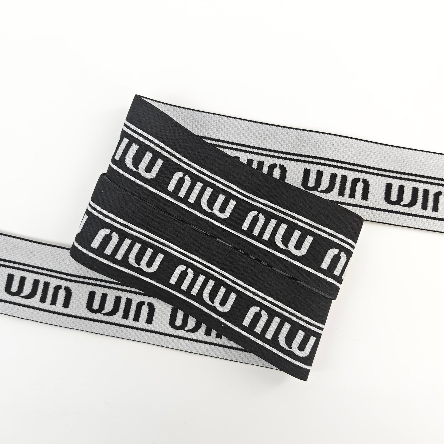 FZ-130 Black White Letters Jacquard Garments Elasitc Band