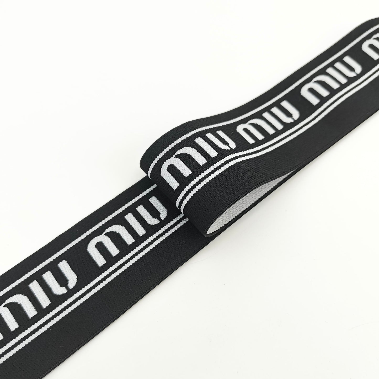 FZ-130 Black White Letters Jacquard Garments Elasitc Band