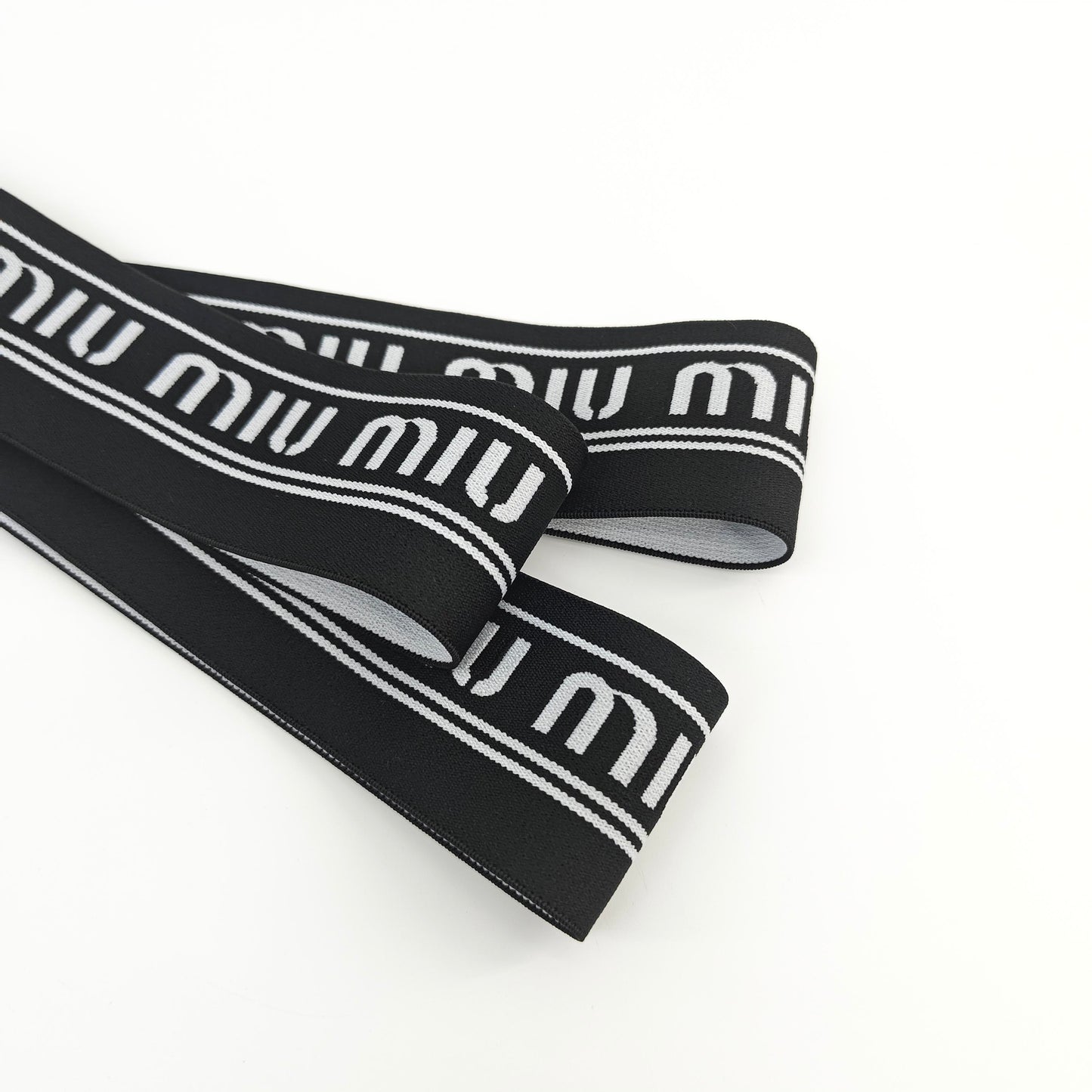 FZ-130 Black White Letters Jacquard Garments Elasitc Band