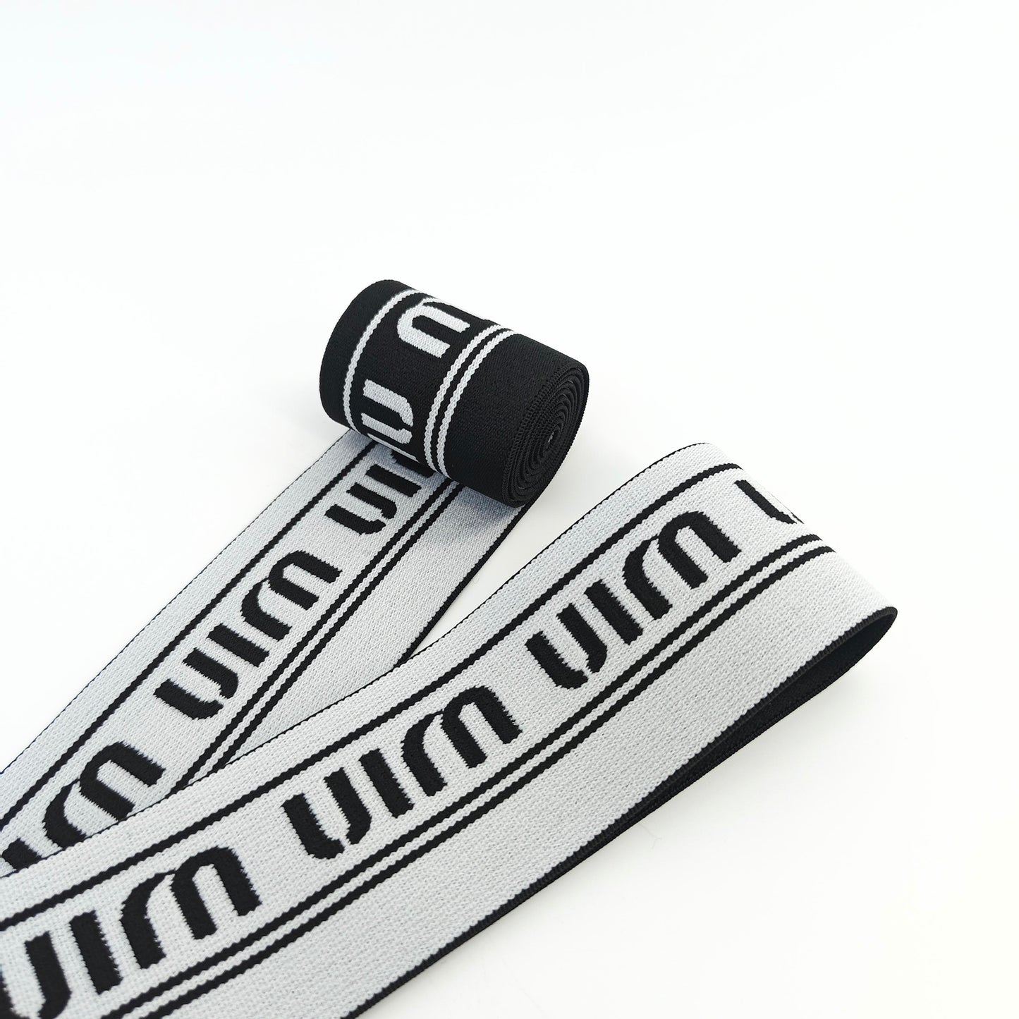 FZ-130 Black White Letters Jacquard Garments Elasitc Band