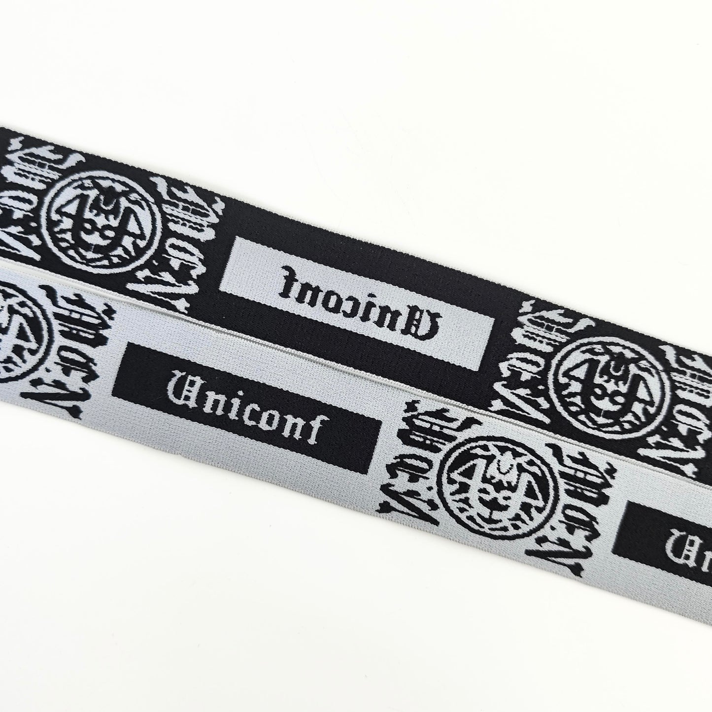 FZ-132 Black White LOGO Letters Jacquard Garments Elastic Band