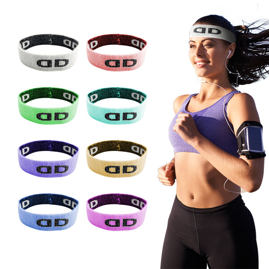 Elastic Custom color logo and width sweatband wristband dry fit sport headband