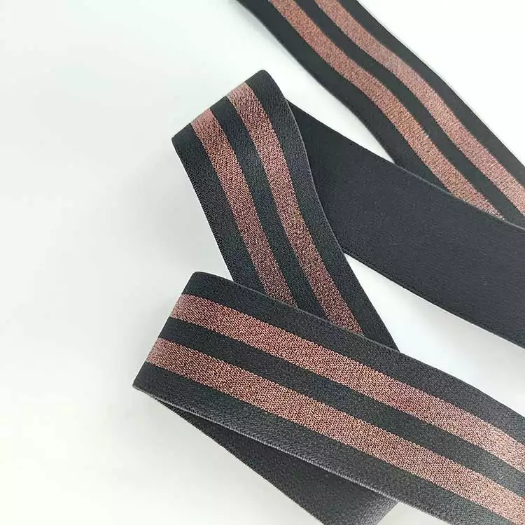 GEB047 Fitness Elastic Webbing, Latex Polyester Web Band, Stripe Elastic Bands; Garments