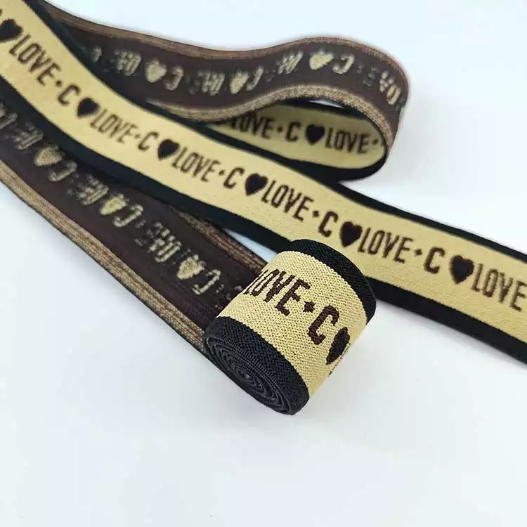 GEB190 Jacquard Elastic Band, Custom LOGO Elastic Band, Yarn-Dyed Elastic Webbing; Hats, Garments