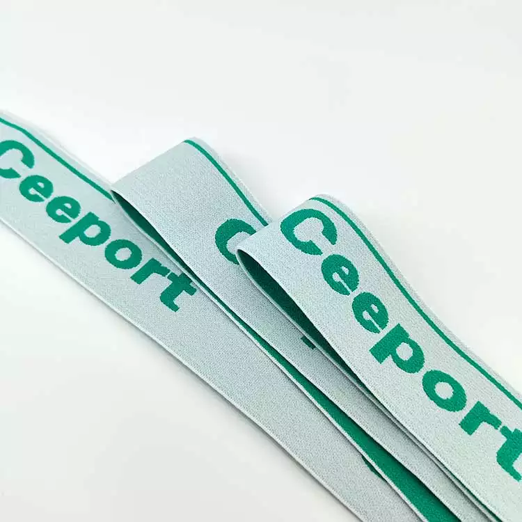 GEB233 Mint Color Elastic Band, Jacquard Elastic Band, Elastic Band With Stripe And Letters; Hats, Garments