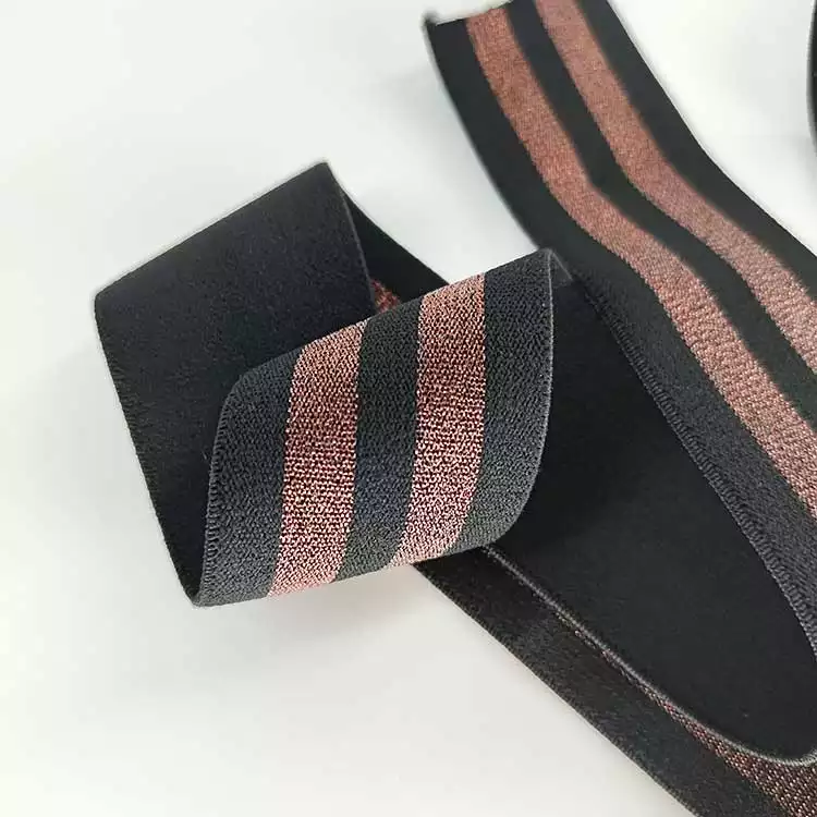 GEB047 Fitness Elastic Webbing, Latex Polyester Web Band, Stripe Elastic Bands; Garments