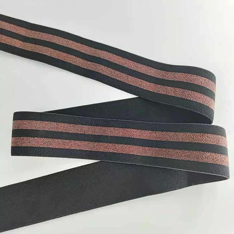 GEB047 Fitness Elastic Webbing, Latex Polyester Web Band, Stripe Elastic Bands; Garments