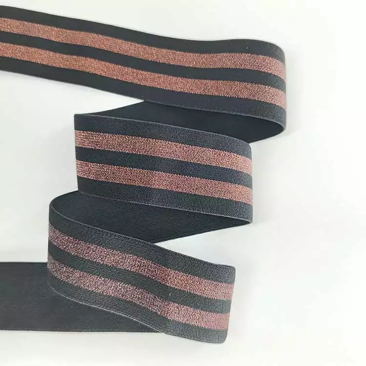 GEB047 Fitness Elastic Webbing, Latex Polyester Web Band, Stripe Elastic Bands; Garments