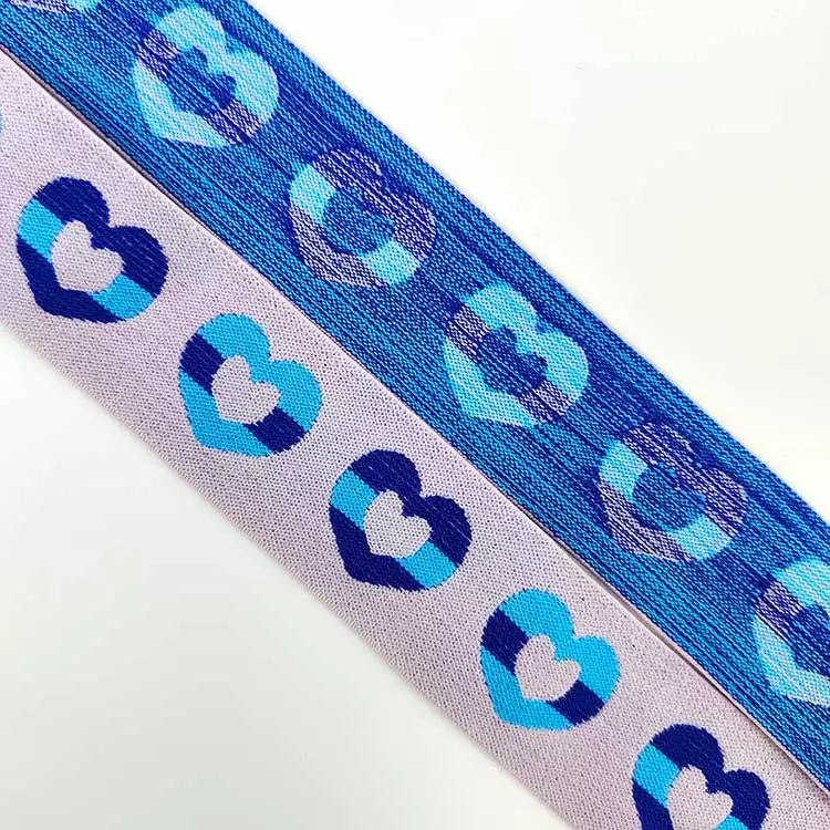 GEB191 Cute Heart Elastic Band, Jacquard Elastic Band, Yarn-Dyed Jacquard Elastic Webbing; Hats, Garments
