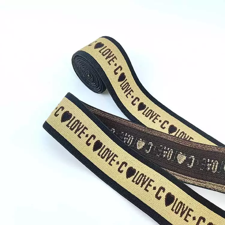 GEB190 Jacquard Elastic Band, Custom LOGO Elastic Band, Yarn-Dyed Elastic Webbing; Hats, Garments