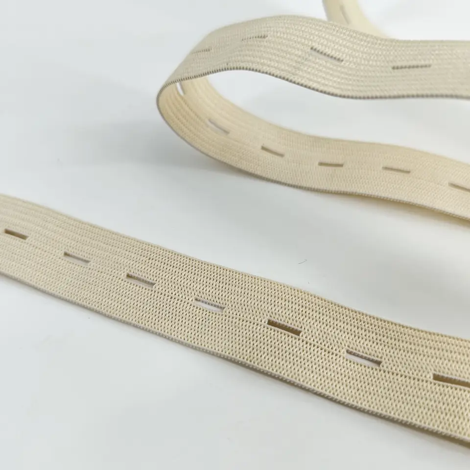 Free sample manufacturer custom color width buttonhole elastic webbing band