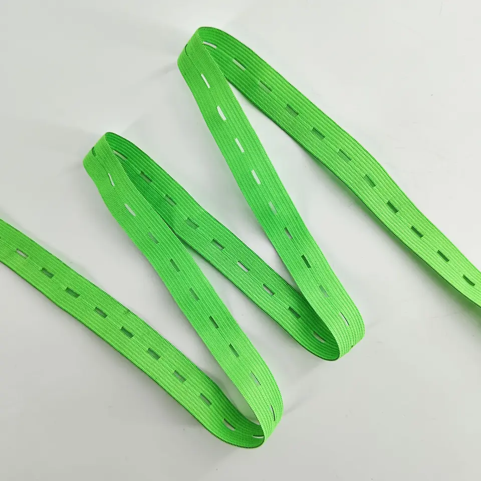 Free sample manufacturer custom color width buttonhole elastic webbing band